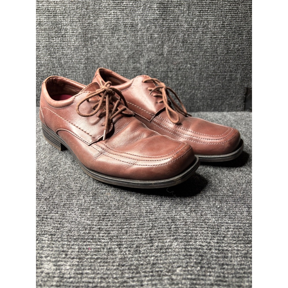 Thad Stuart Beaumont‎ Lace Up Mens Cognac Brown Leather Square Toe Shoes Size 44